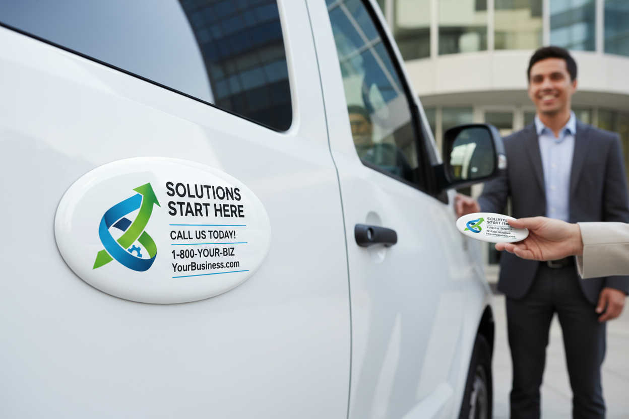 6x8 inch oval marketing magnet